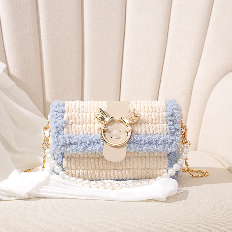 DIY Hand-knitted Plush Hand-sewn Material Bag