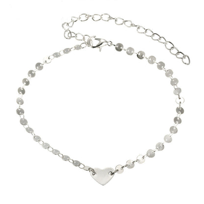 Love Coin Anklet Simple Fashion Anklet Copper Chain Foot