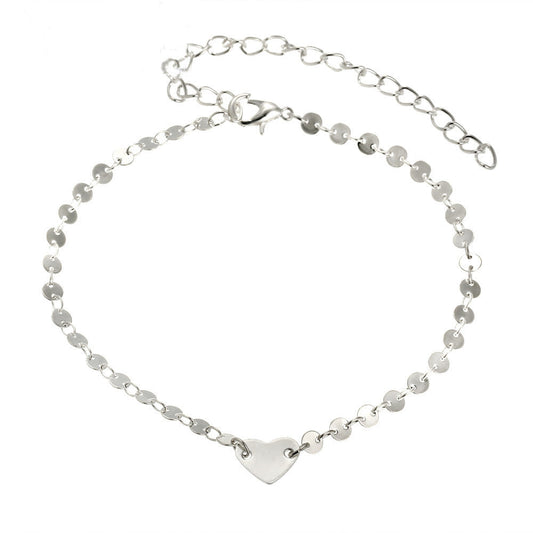 Love Coin Anklet Simple Fashion Anklet Copper Chain Foot