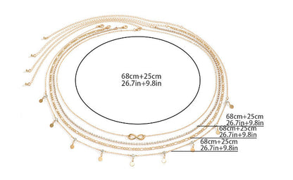 Metal Rhinestone Chain Navel Waist Chain Sexy Tassel