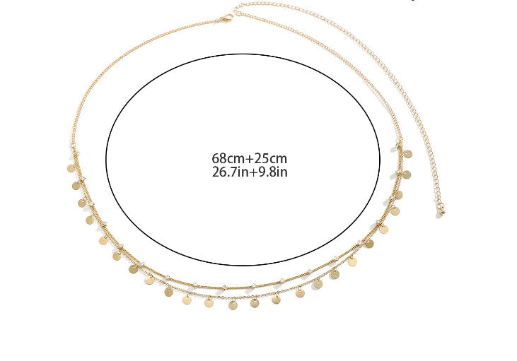 Metal Rhinestone Chain Navel Waist Chain Sexy Tassel