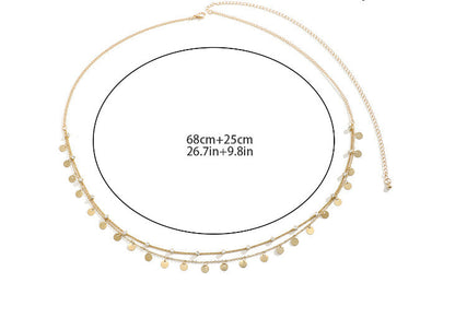 Metal Rhinestone Chain Navel Waist Chain Sexy Tassel