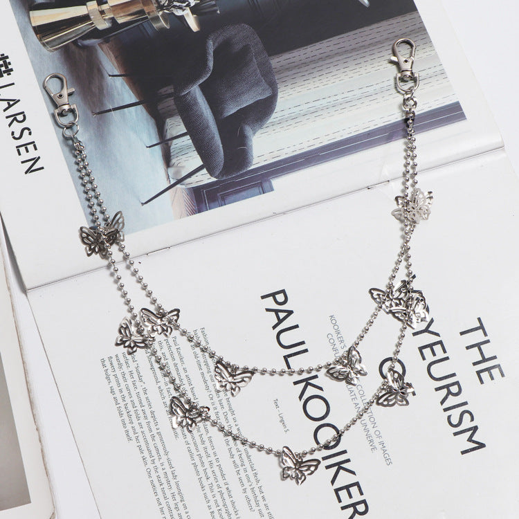 Belt Chain Butterfly Decoration Punk Waist Chain Pants Chain