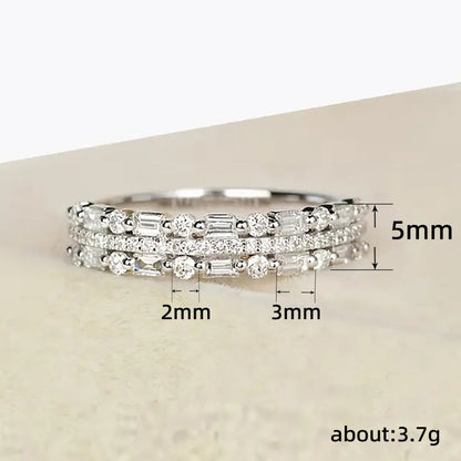Three-layer Fine Circle Line Setting For Women Full Finger Rings