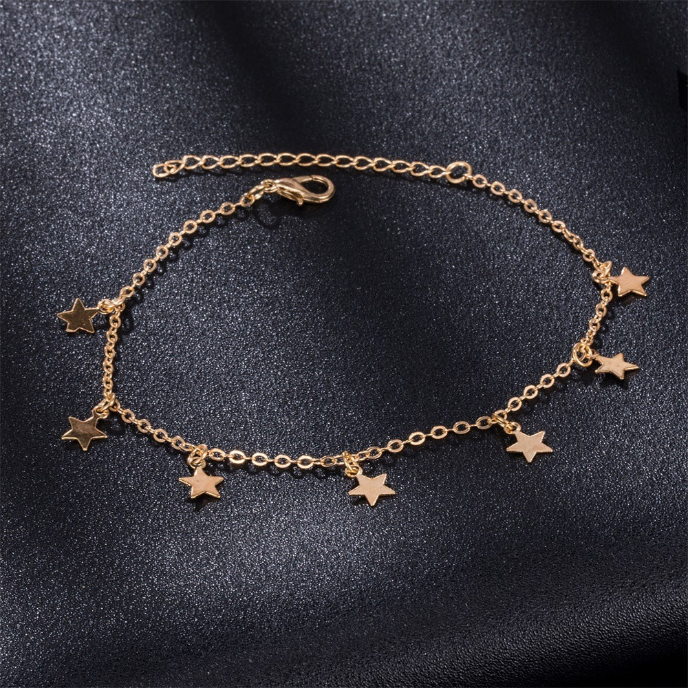Simple Star Fashion Anklet Retro Wild European Style Jewelry