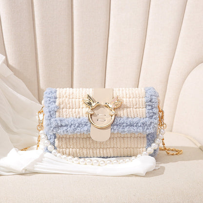 DIY Hand-knitted Plush Hand-sewn Material Bag