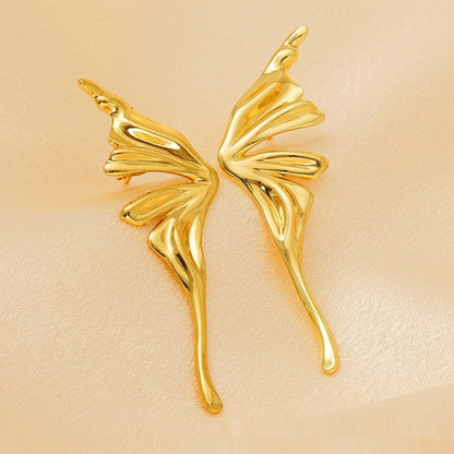 Love Butterfly Multi-layer Line Irregular Ear Studs