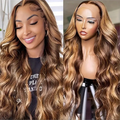 Piano Color Wig Front Lace Big Wave Curly Wig