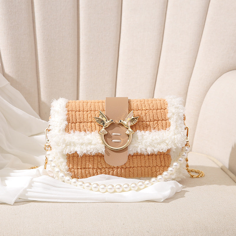 DIY Hand-knitted Plush Hand-sewn Material Bag