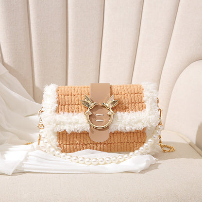 DIY Hand-knitted Plush Hand-sewn Material Bag