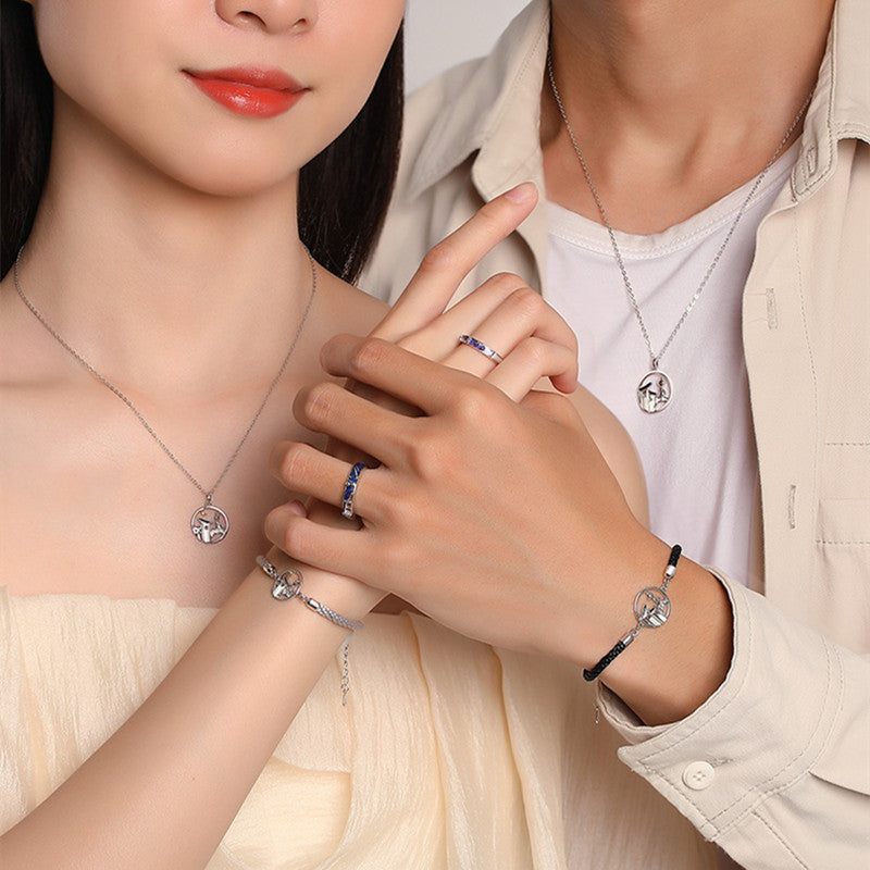 Cowherd And Weaver Girl Couple Necklaces