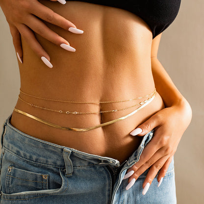 Metal Rhinestone Chain Navel Waist Chain Sexy Tassel