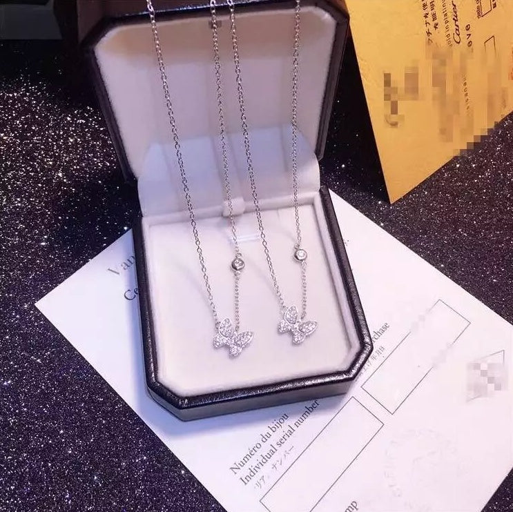 925 Sterling Silver Butterfly Long  Necklaces