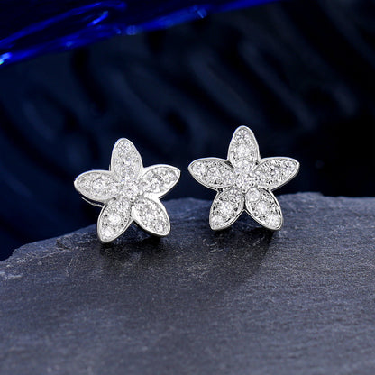 High-end Bezel Setting Round Zircon Micro Inlaid Zircon Multi-style Stud Earrings