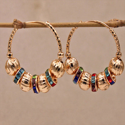 Women's Creative Vintage Zircon Ball Ring Earrings