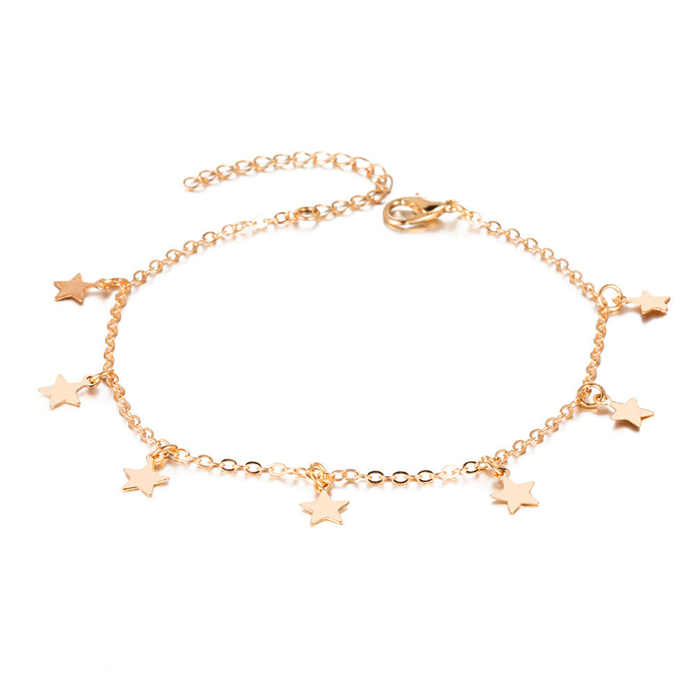 Simple Star Fashion Anklet Retro Wild European Style Jewelry