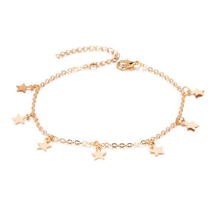 Simple Star Fashion Anklet Retro Wild European Style Jewelry