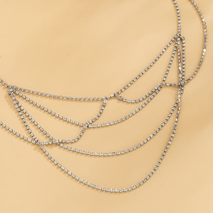 Metal Claw Chain Diamond U-Shaped Tassel Waist Chain