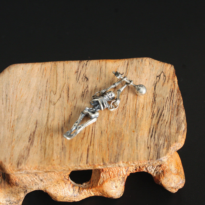 S925 Sterling Silver Personalized Creative Retro Simple Skull Stud Earrings