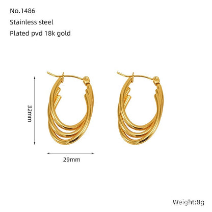 Love Butterfly Multi-layer Line Irregular Ear Studs