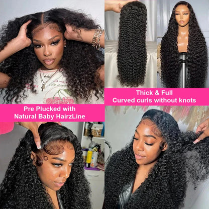 Cexxy Glueless Wig Human Hair Ready To Wear Curly 7x5 Lace Closure Deep Wave Frontal Wig 13x4 Hd Lace Bleached Knots For Women