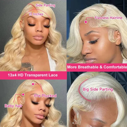 Body Wave 613 Hd Lace Frontal Wig 13x6 Human Hair Wigs 250 Density 13x4 Transparent Lace Honey Blonde Glueless Wigs For Women