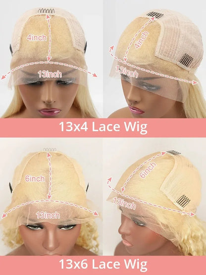 200 Density 30 40 Inch 613 honey blonde Body Wave 13x6 HD Transparent Lace Frontal Wigs Human Hair Brazilian 13x4 Lace Front Wig