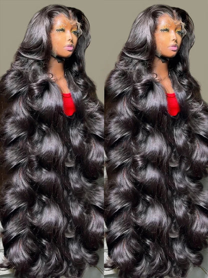 200 250 Density Brazilian Glueless 13x6 13x4 Body Wave Wig Lace Front 30 40 Inch Human Hair Pre Plucked HD Lace Frontal Wigs