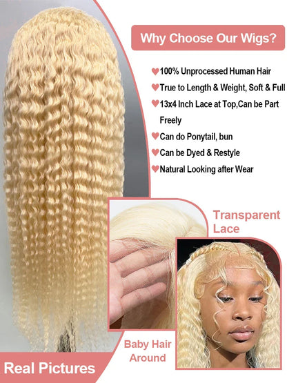613 HD Lace Frontal Wig 13x4 Deep Loose Wave Transparent Remy Color Front Human Hair Wig 13x6 Blonde Water Curly Human Hair Wig