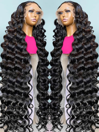 30 40 Inch Loose Deep Wave 13x6 HD Lace Frontal Human Hair Wig Brazilian 13x4 Curly Human Hair Lace Front Wigs Pre Plucked 250%