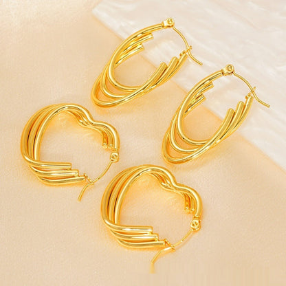 Love Butterfly Multi-layer Line Irregular Ear Studs