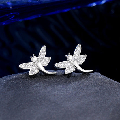 High-end Bezel Setting Round Zircon Micro Inlaid Zircon Multi-style Stud Earrings