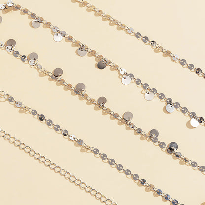 Fashion Sexy Geometric Sequins Tassel Waist Chain