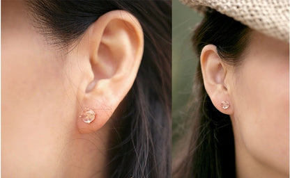 Women's Simple Korean Style Synthetic Ross Quartz Stud Earrings