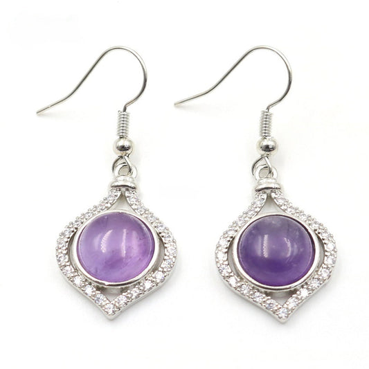 Amethyst Pack Beads Girls' Earrings Eardrops