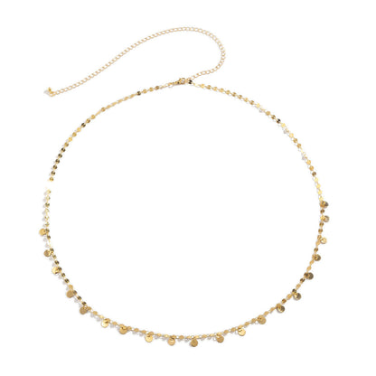 Fashion Sexy Geometric Sequins Tassel Waist Chain