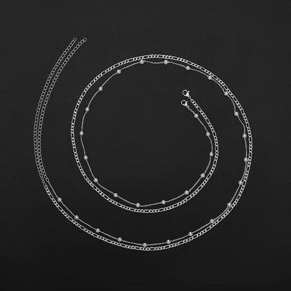 Women's Fashion Round Beads Chain Double-layer Waist Chain