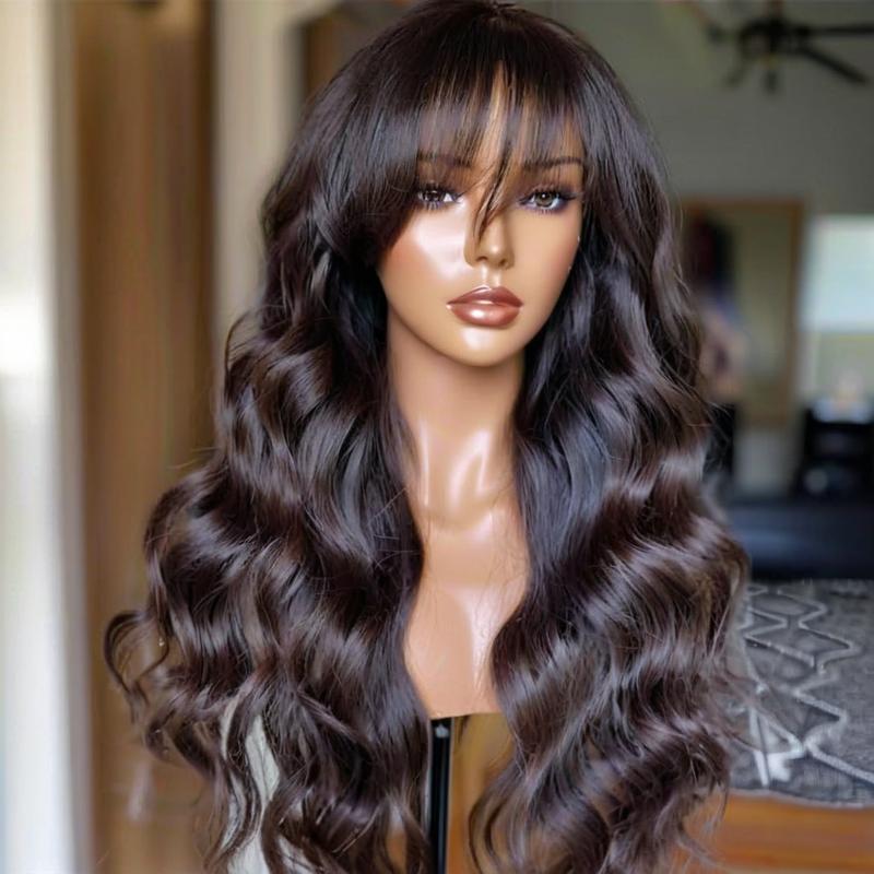 Wig Female Long Curly Hair Big Wave Air Bangs Simulation Whole Head Cover