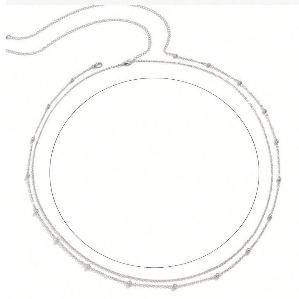 Women's Fashion Round Beads Chain Double-layer Waist Chain