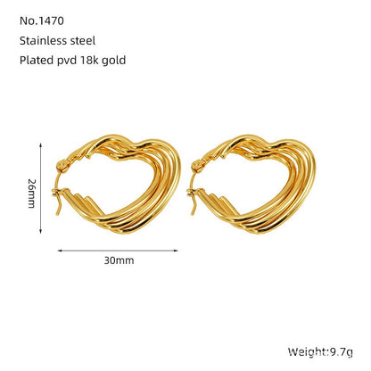 Love Butterfly Multi-layer Line Irregular Ear Studs