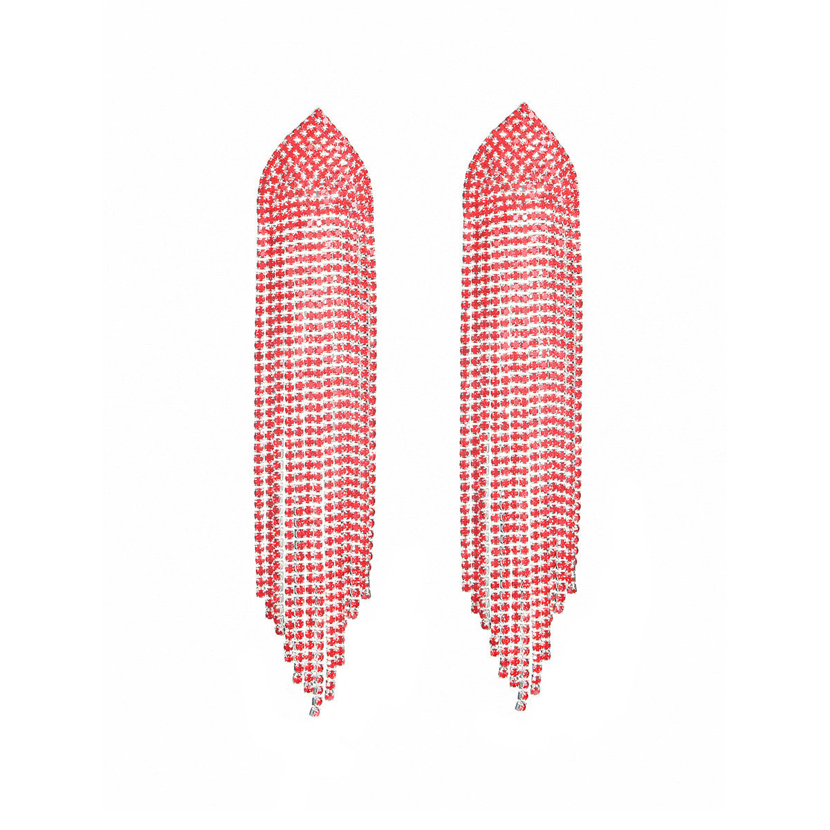 Fashion Shiny Rhinestone Long Fringe Earrings Women