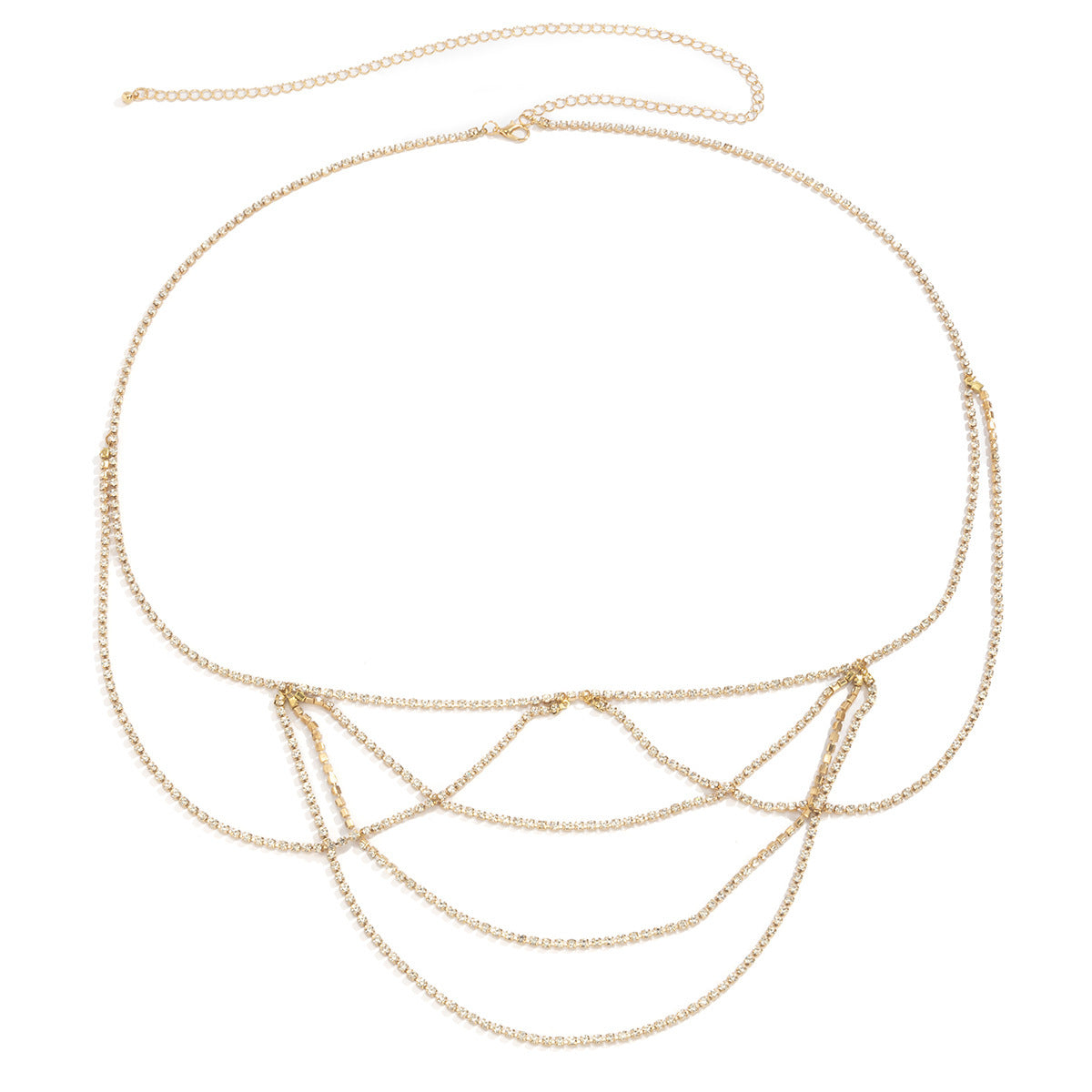 Metal Claw Chain Diamond U-Shaped Tassel Waist Chain